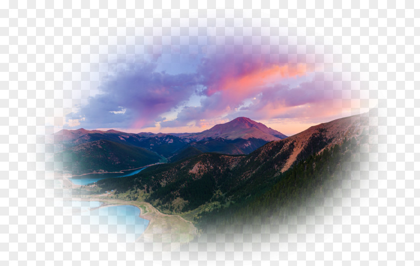 Mountain Pikes Peak Lake Forest Post Cards Desktop Wallpaper Atmosphere PNG