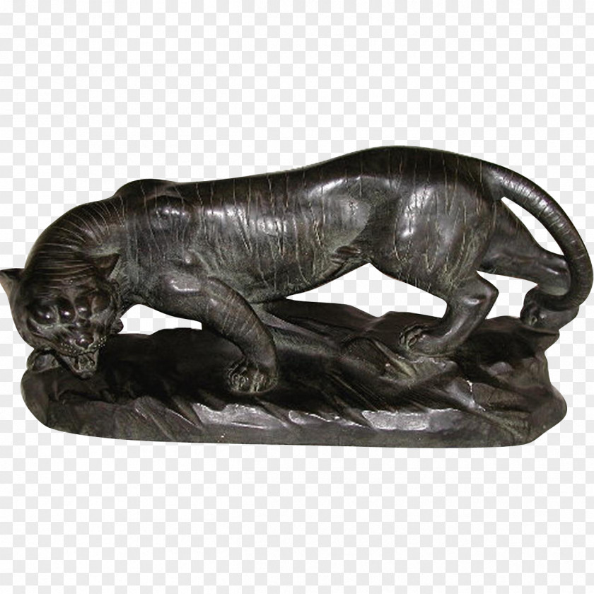 Panther Bronze Sculpture Stone Carving Classical PNG