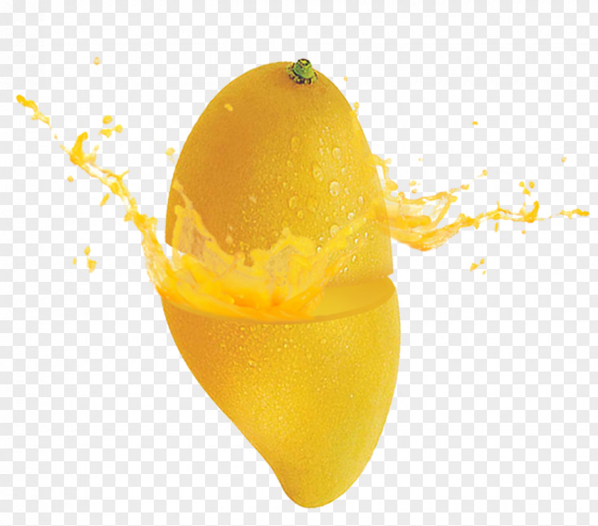 Mango Fruit Juice Splashing Lemon Yellow Citric Acid Citrus PNG