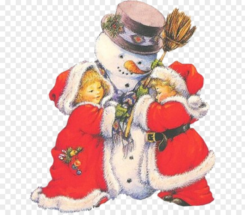 Snowman And Children Christmas Child Party PNG