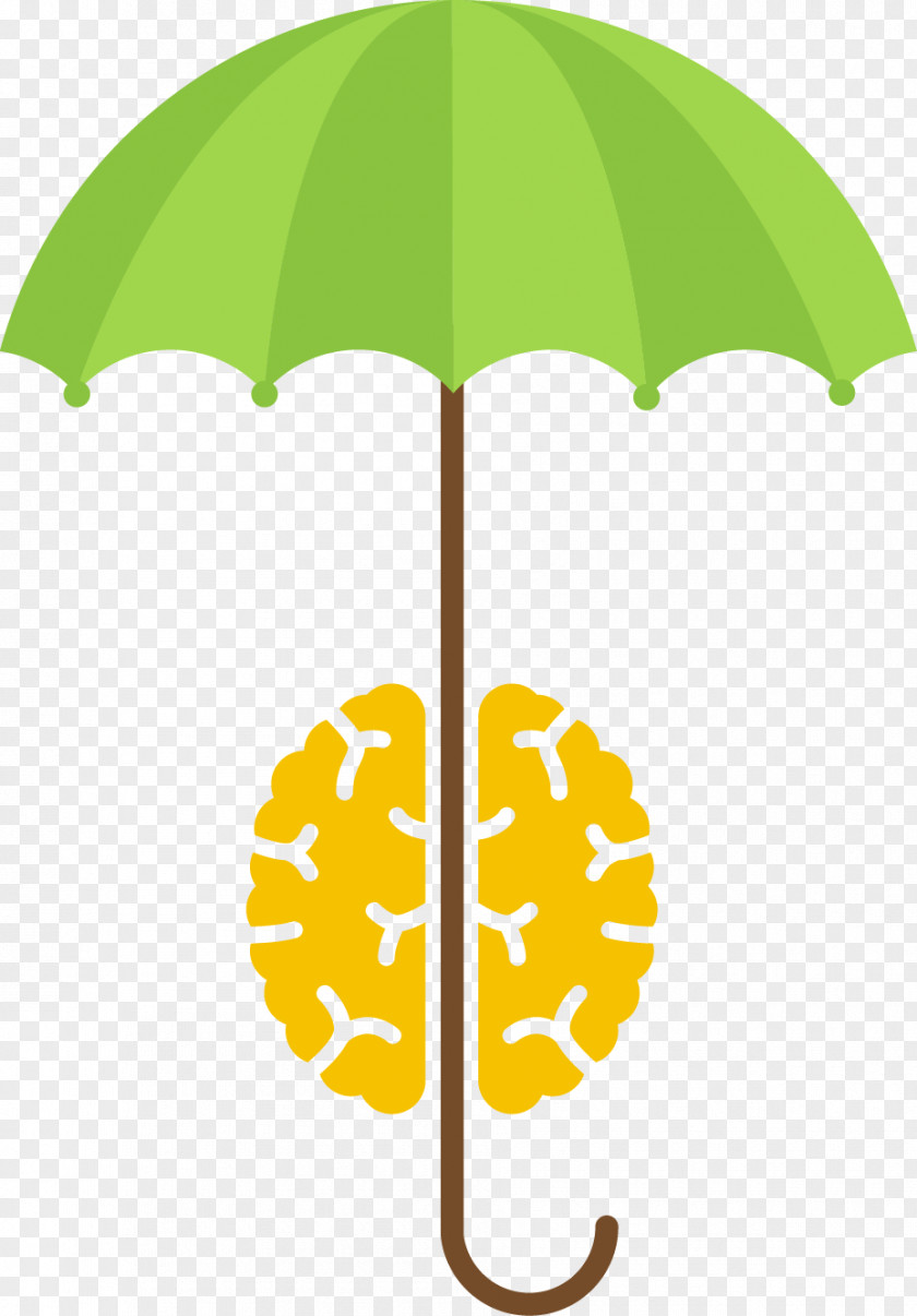 Vector Hand-painted Umbrellas And Brain Euclidean Human Body Visual Perception Icon PNG