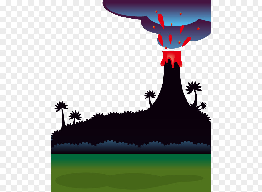 Vector Volcano Eruption Dinosaur Euclidean Clip Art PNG