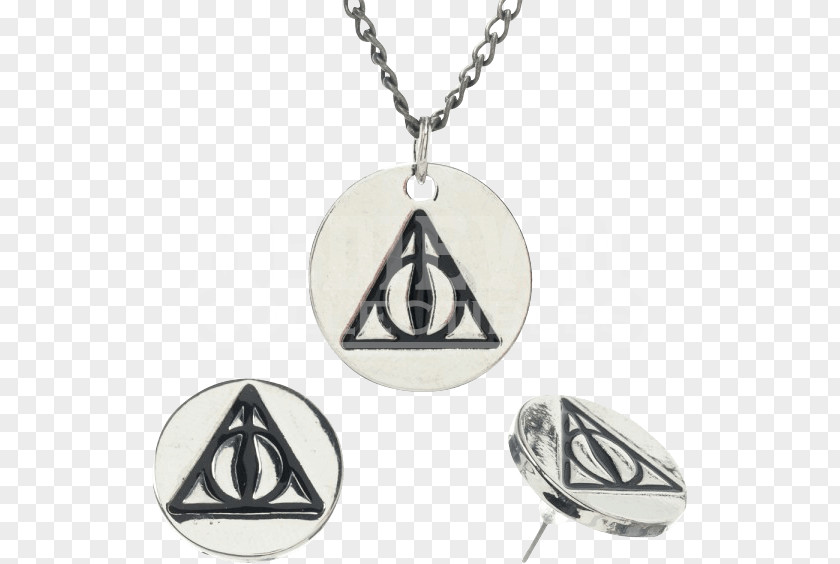 Harry Potter And The Deathly Hallows Locket Earring Necklace PNG