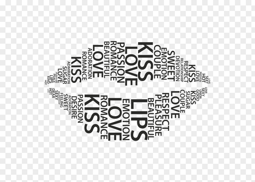 Kiss Love Word Lip PNG