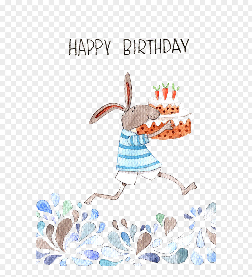 Rabbit Birthday Cake Happy To You Illustration PNG