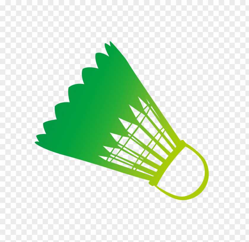 Vector Cartoon Hand Painted Green Gradient Badminton Sport Vecteur PNG