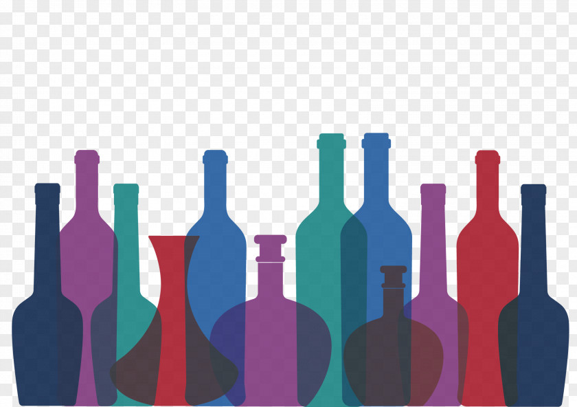 Creative Bottle Wine Glass PNG