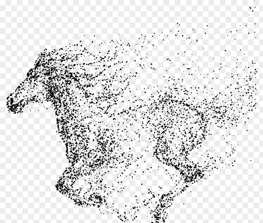 Particles Mustang Wild Horse Painting PNG