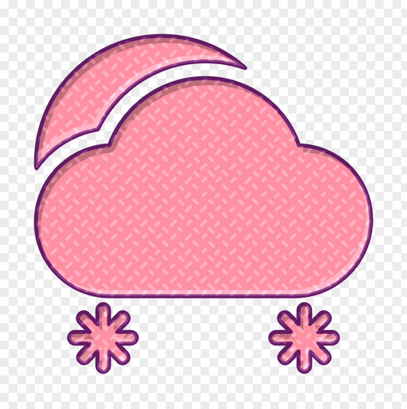 Peach Heart Cloud Icon Day Snow PNG