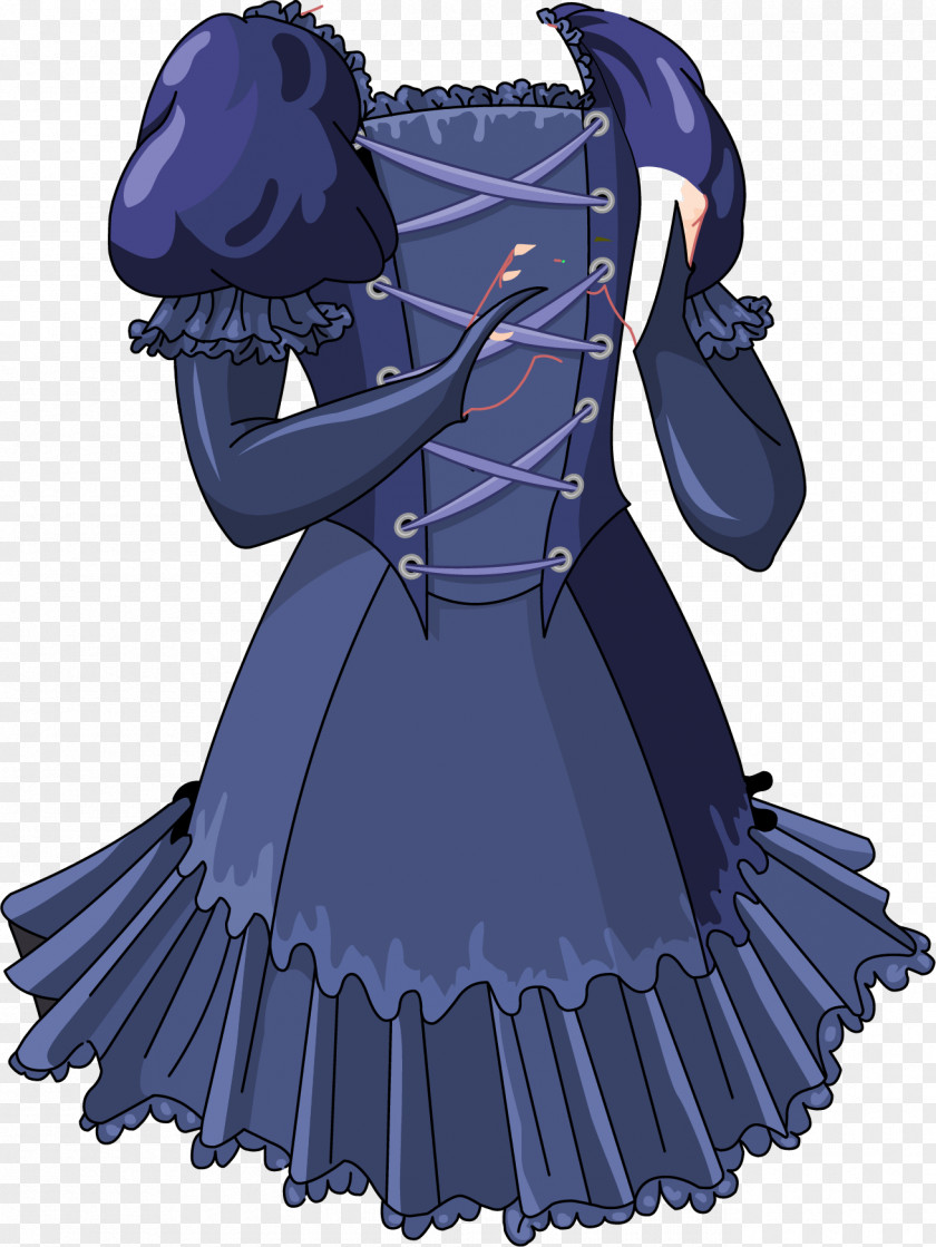 Vector Hand-painted Blue Dress Euclidean PNG