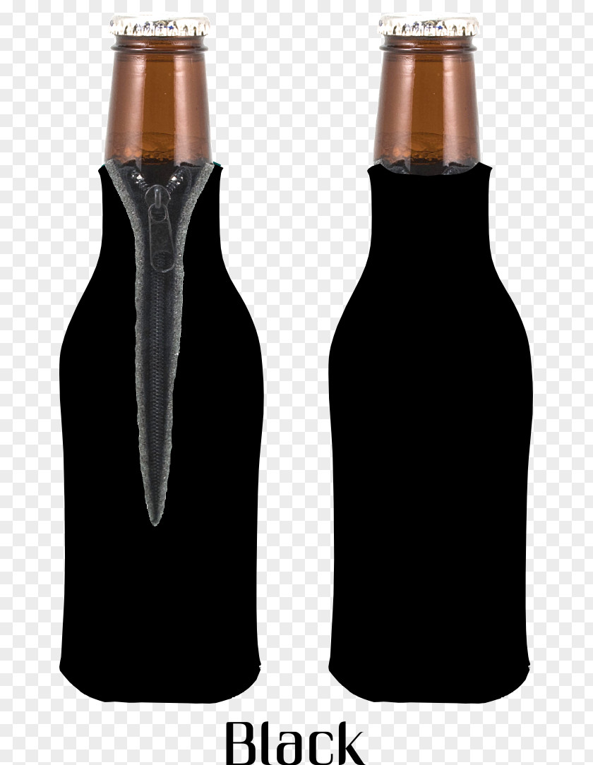 Zipper Beer Bottle Glass PNG