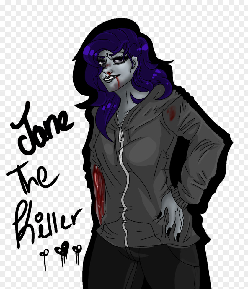 Jane The Killer Jacket Cartoon Illustration Black Hair Outerwear PNG