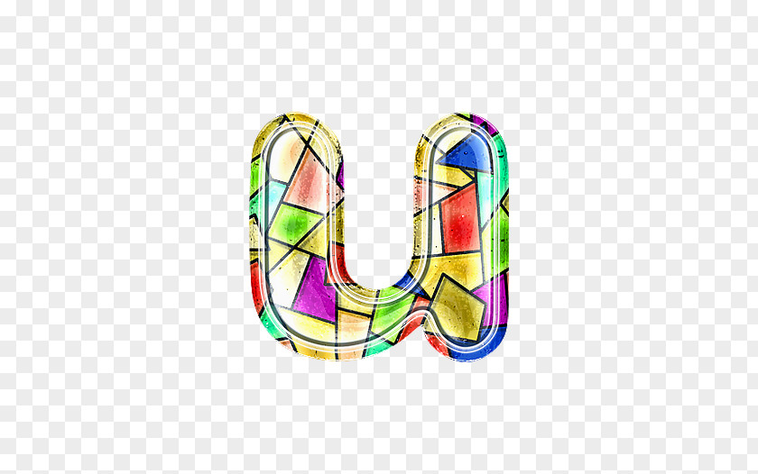 Stained Glass Letter U PNG