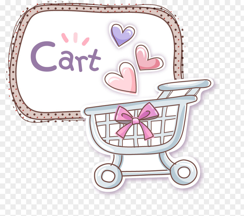 Hand-drawn Carts Silver Heart-shaped Bow Drawing PNG