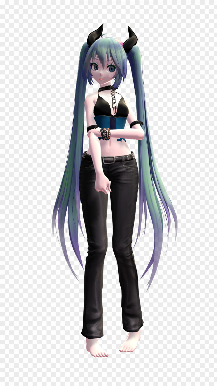 Mmd Shorts Stock.xchng Hatsune Miku MikuMikuDance Demon Ponytail PNG