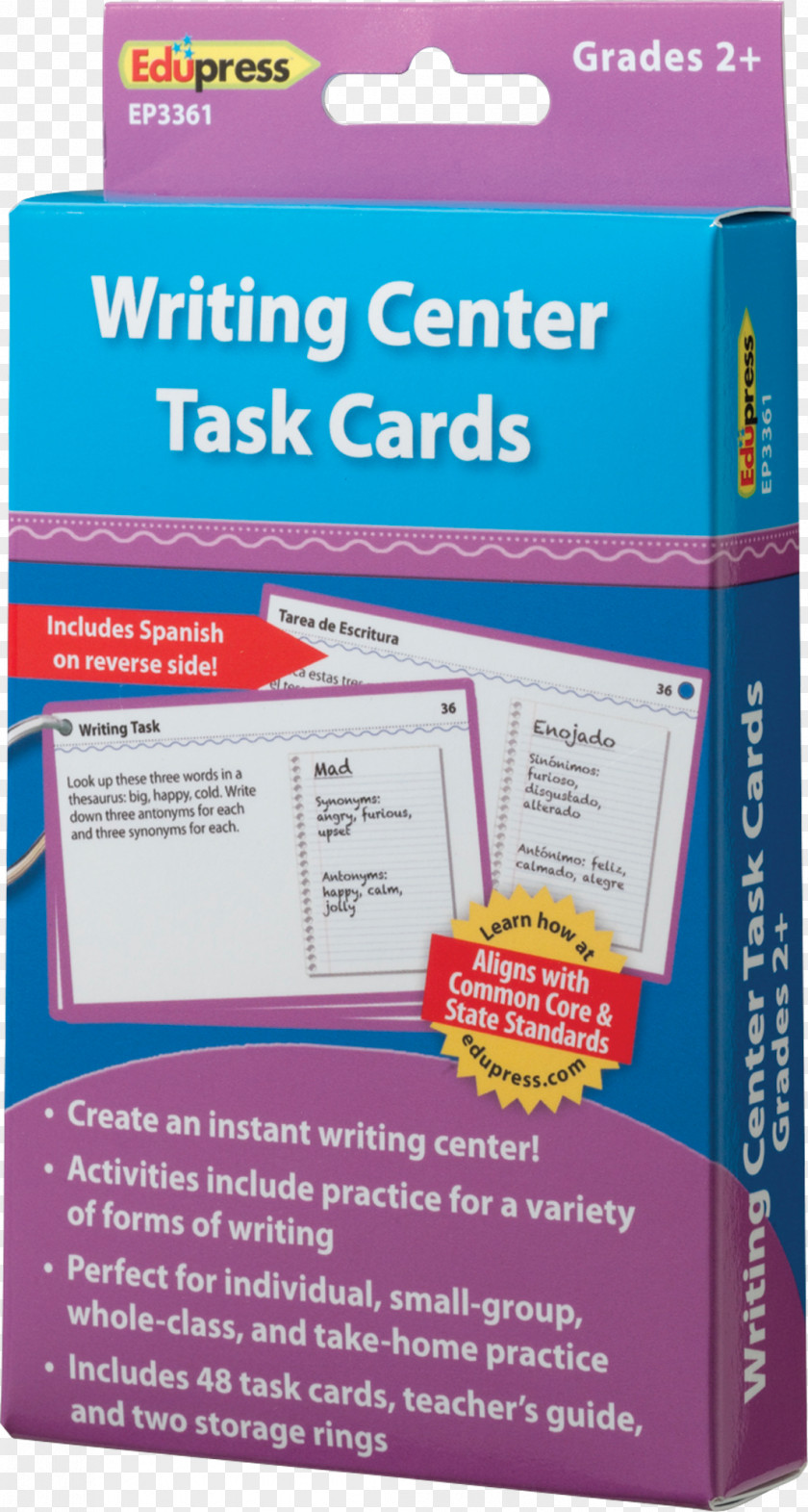 Second Grade Persuasive Writing Ideas Paper Edupress Literacy Center Task Cards Purple Font Line PNG