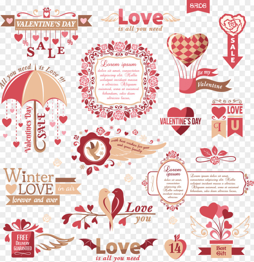 Wedding Label Valentine's Day Heart Gift PNG