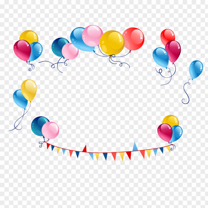 Colored Balloons Hot Air Balloon Greeting Card Party PNG