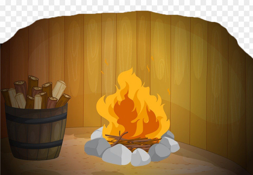 Hand Painted Firewood Fire Drawing Illustration PNG