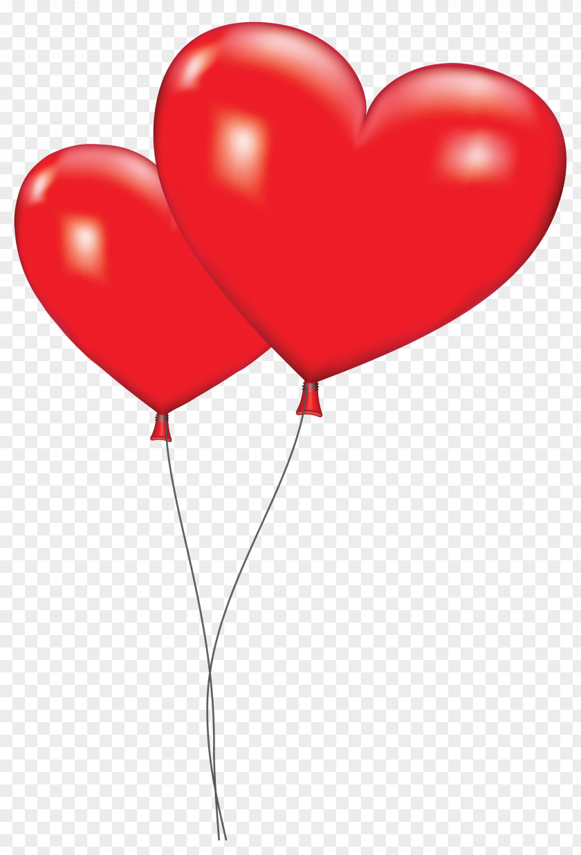 String Red Gas Balloon Heart Valentine's Day Clip Art PNG
