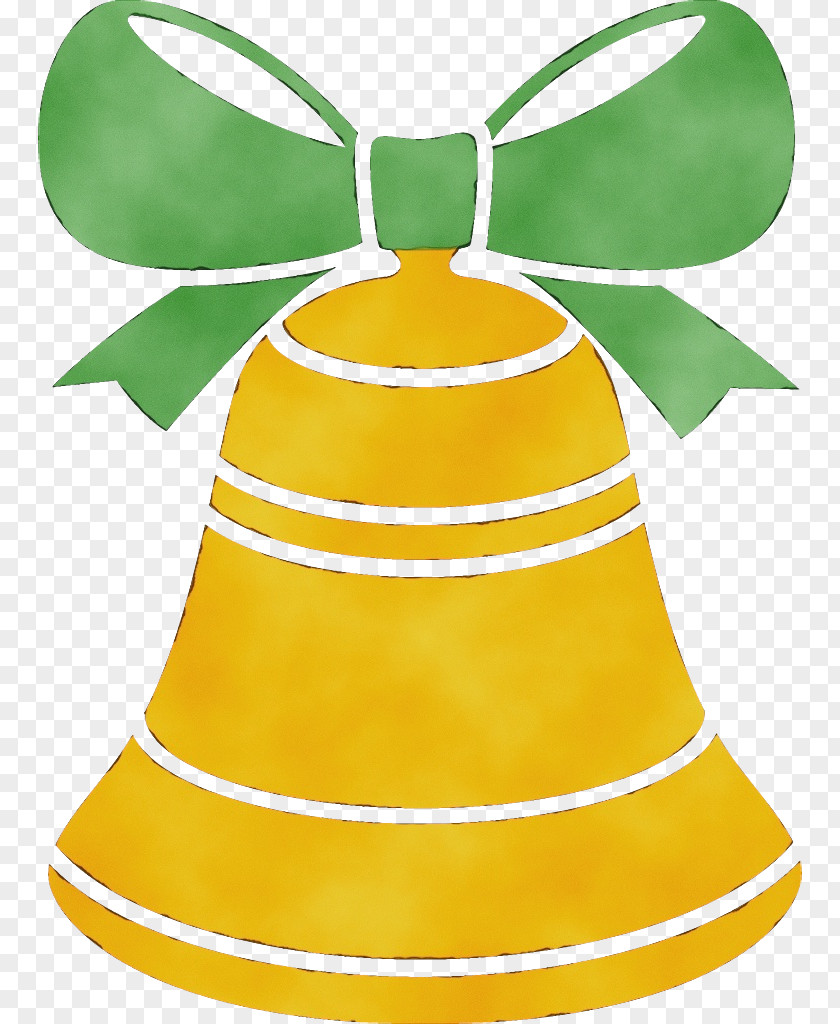 Costume Hat Holiday Ornament Green Yellow Bell PNG