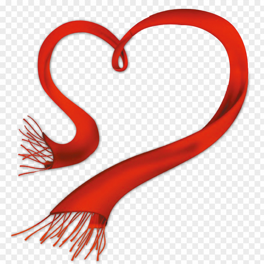 Heart Scarf Red Clip Art PNG