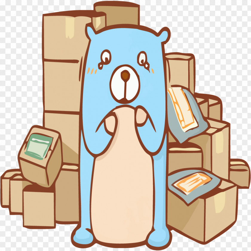 Blue Bear And Parcel Clip Art PNG