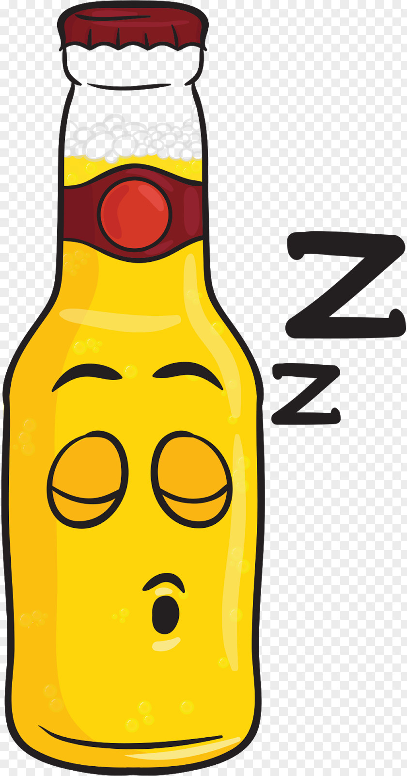 Snoring Beer Bottle Malt Liquor Drink Emoji PNG