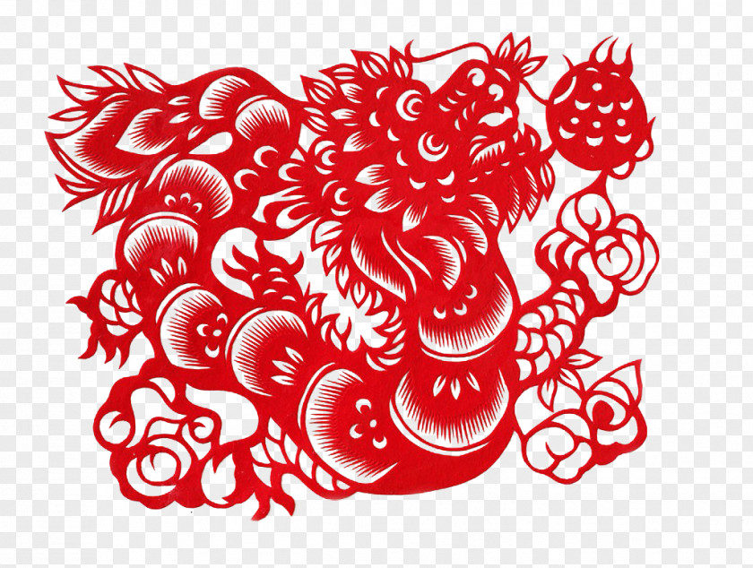 Paper-cut Dragon Claw Papercutting Chinese Paper Cutting PNG