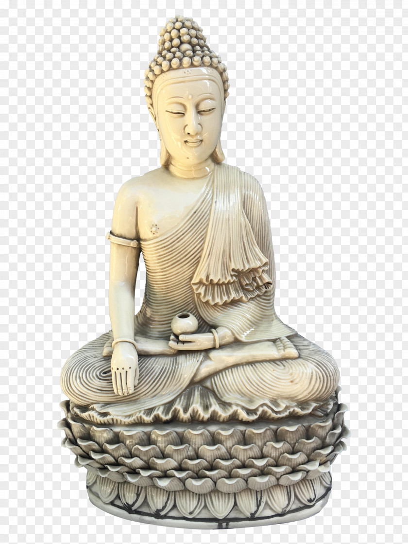 Seated Lotus Buddha Gautama Statue Classical Sculpture Figurine PNG