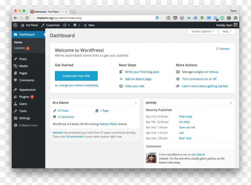 Toolbar WordPress.com Dashboard Blog Theme PNG