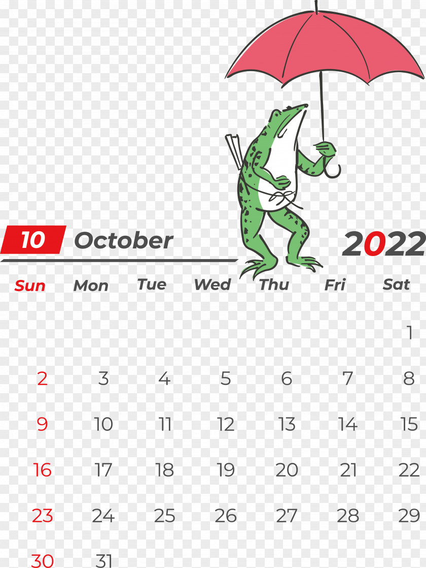 World Frog Day Cartoon Calendar 2020 PNG