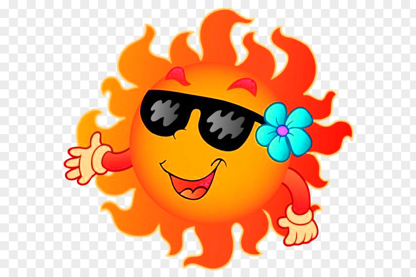 Cartoon Smiling Sun Clip Art For Summer Free Content PNG
