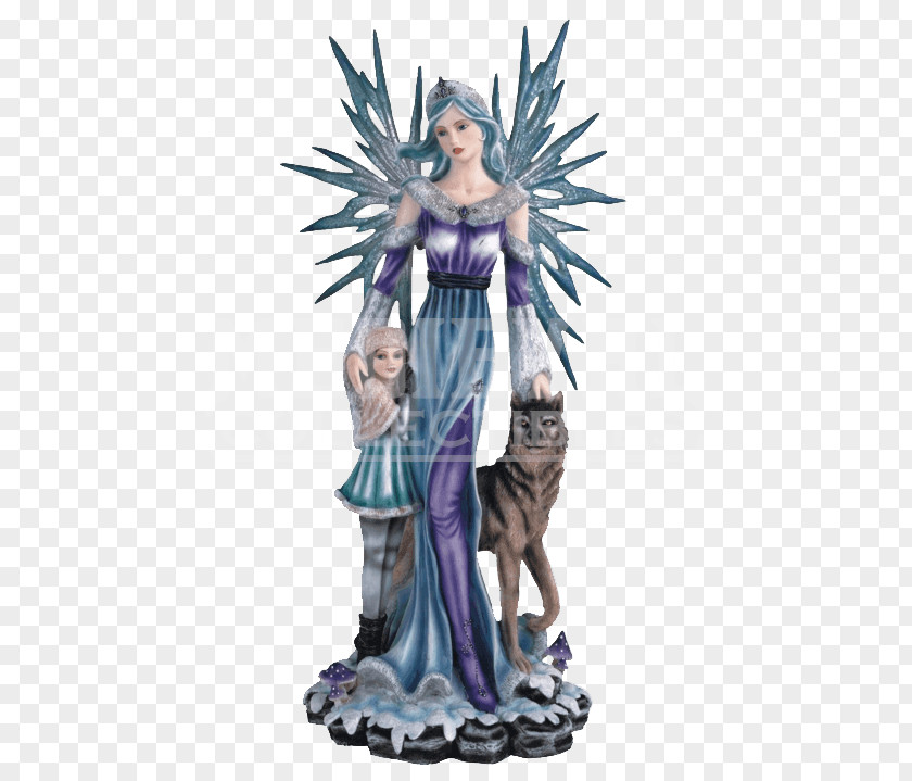 Child Winter The Fairy With Turquoise Hair Figurine Statue Angel PNG