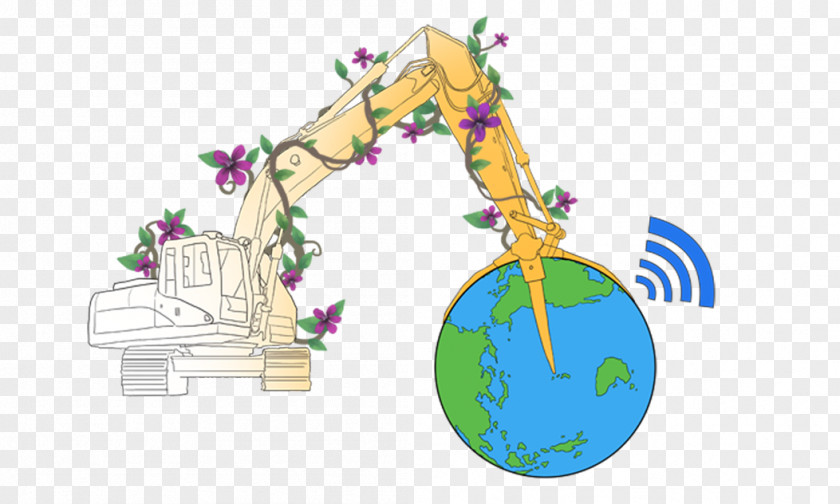 Excavator And Earth Cartoon PNG