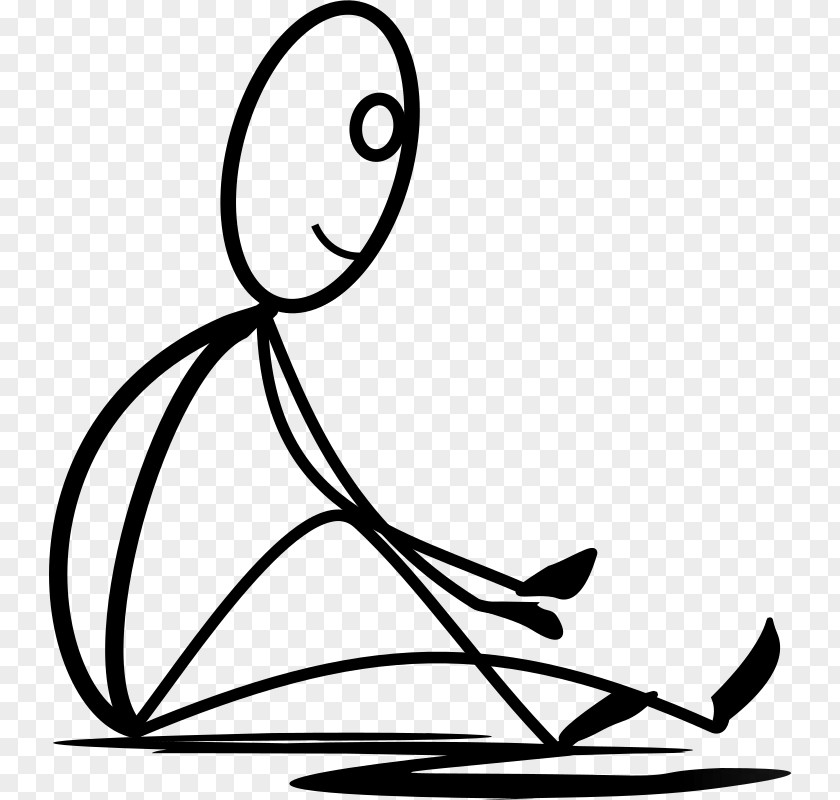 Silhouette Stick Figure Sitting PNG