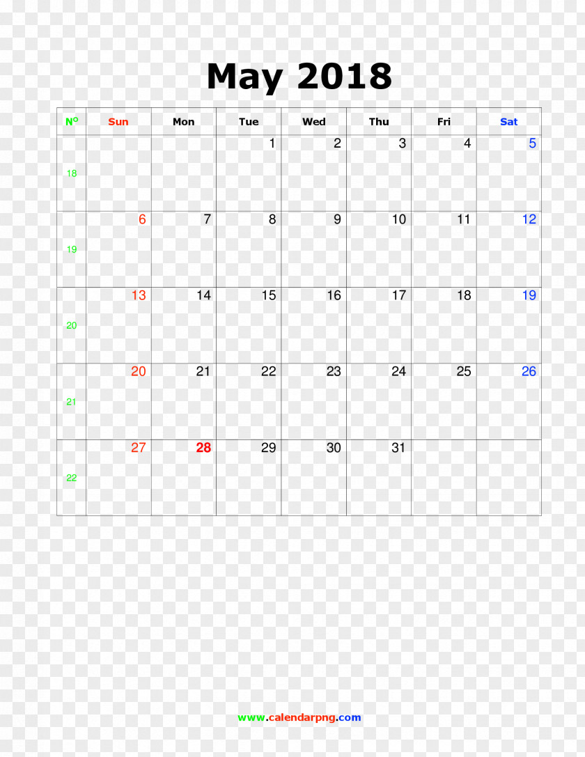2018 Calendar May January February PNG