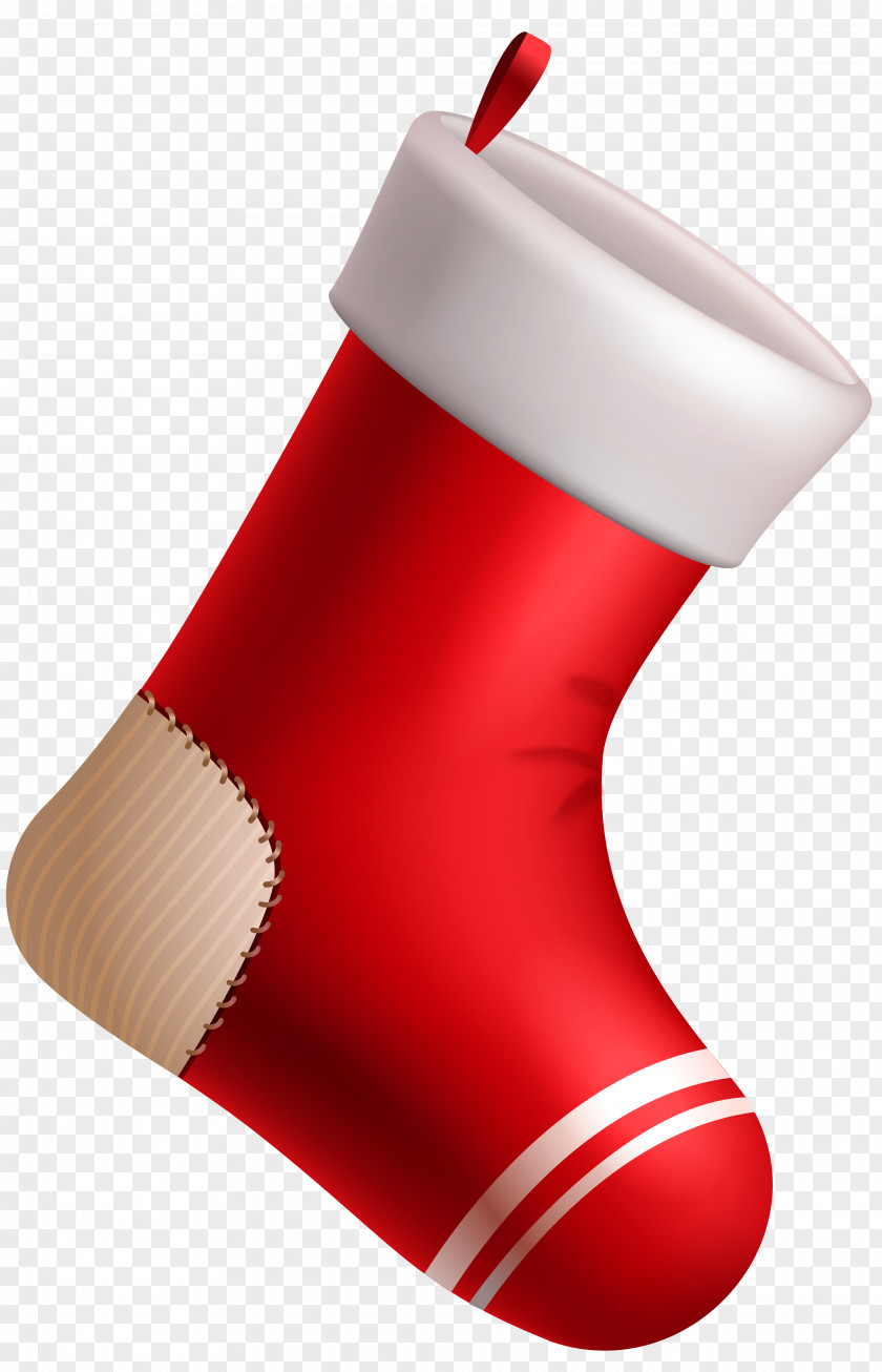Christmas Red Stocking Clipart Image Clip Art PNG