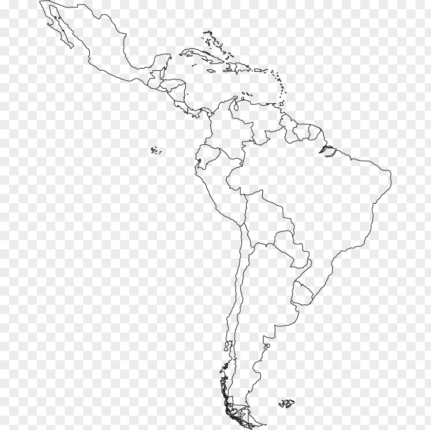 Map South America Latin Blank Central PNG