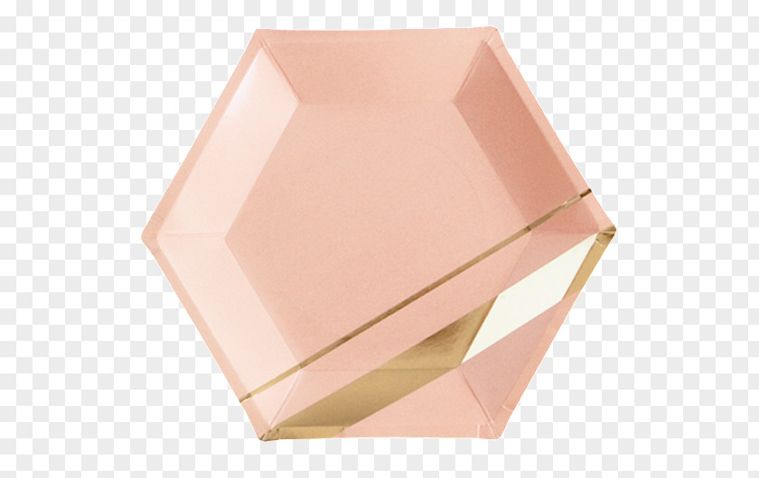 Gold Title Bar Material Plate Hexagon Paper Tableware PNG