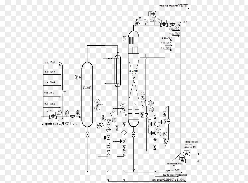 Refer Technical Drawing Установка комплексной подготовки газа Functional Flow Block Diagram PNG