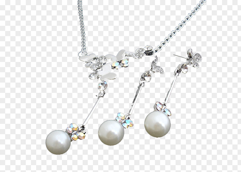 Bead Necklace Earring Pearl Jewellery PNG