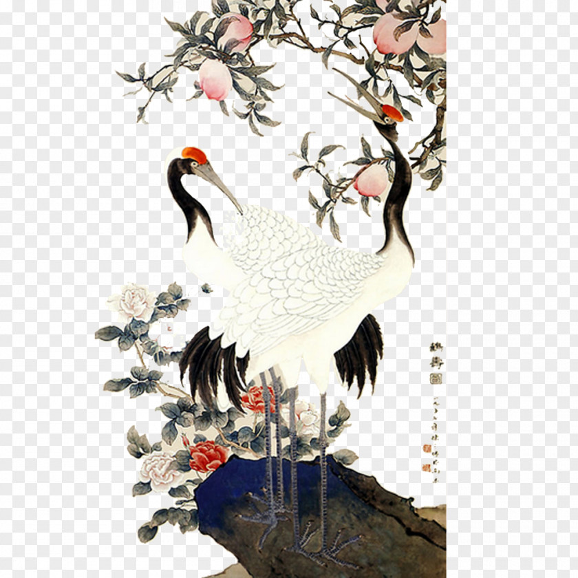 Crane Painting Pictures Ink Wash Oil Chinese U8cc0u306eu795du3044 PNG