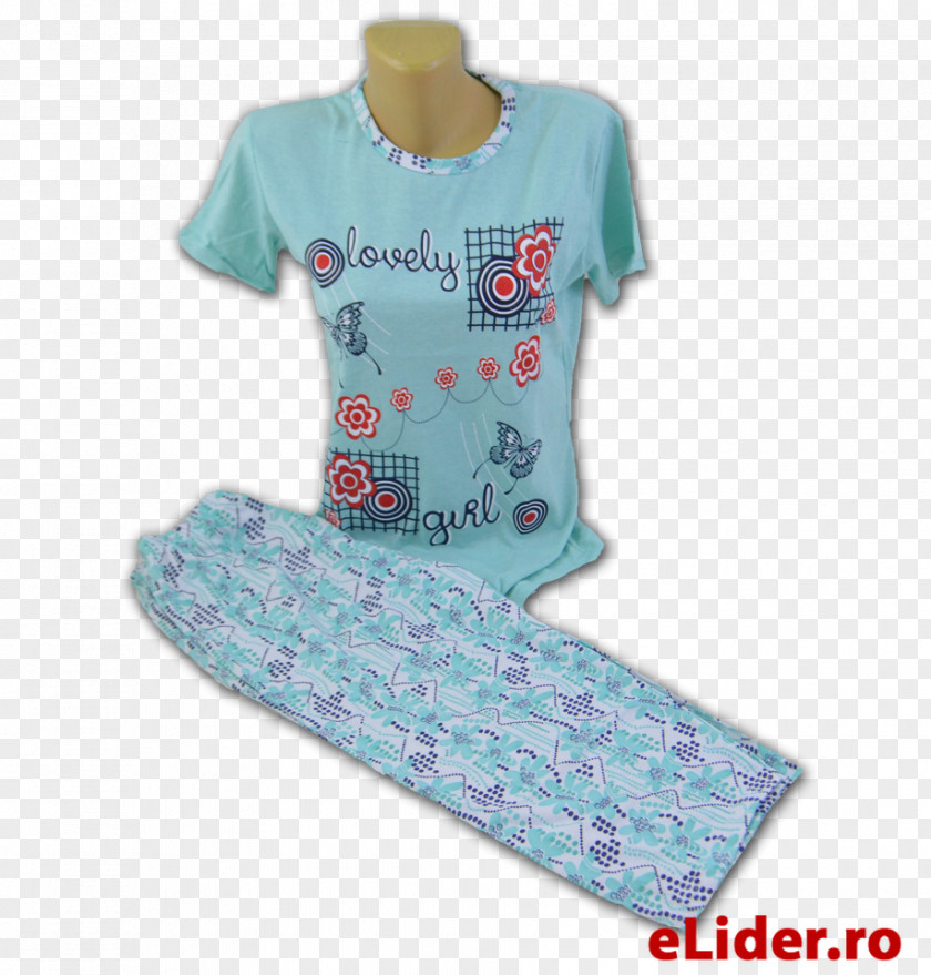 T-shirt Sleeve Pajamas Turquoise PNG