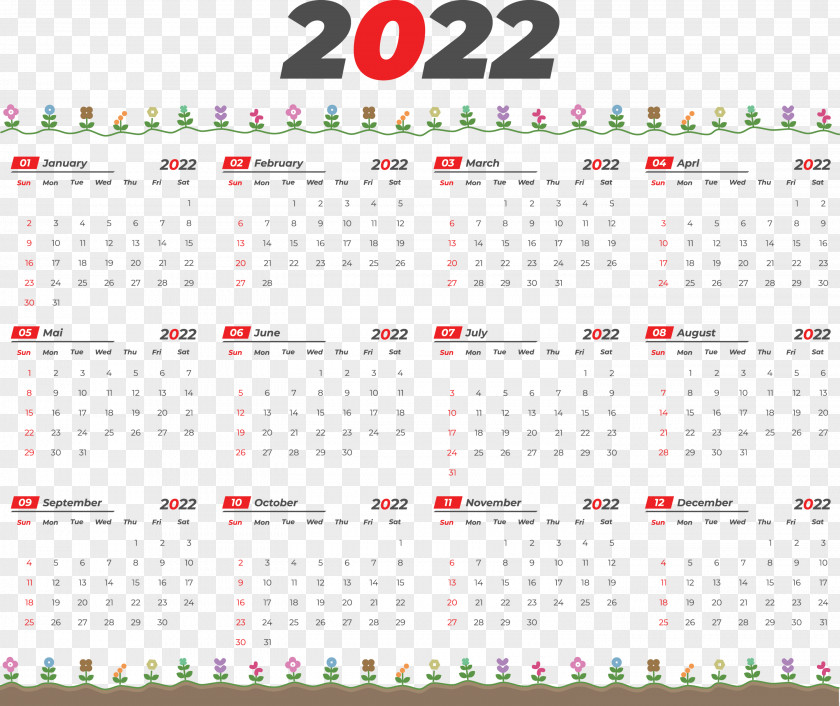 2022 Yeary Calendar 2022 Calendar PNG