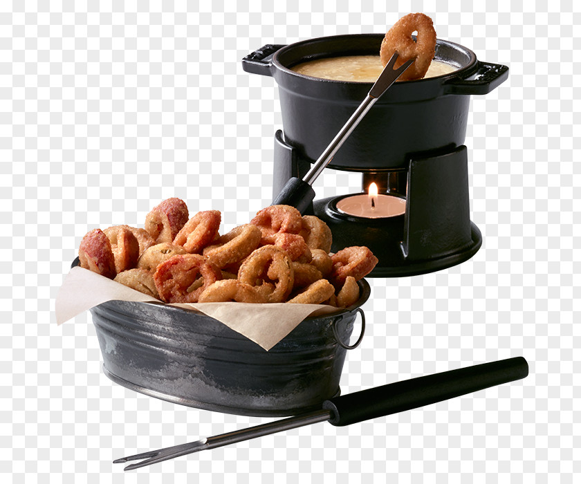 Beer Battered Onion Rings Fondue Dish United States Of America Cuisine Promotion PNG