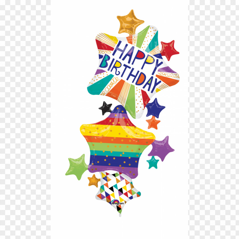 Stars And Bunting Birthday Party Toy Balloon Flower Bouquet PNG