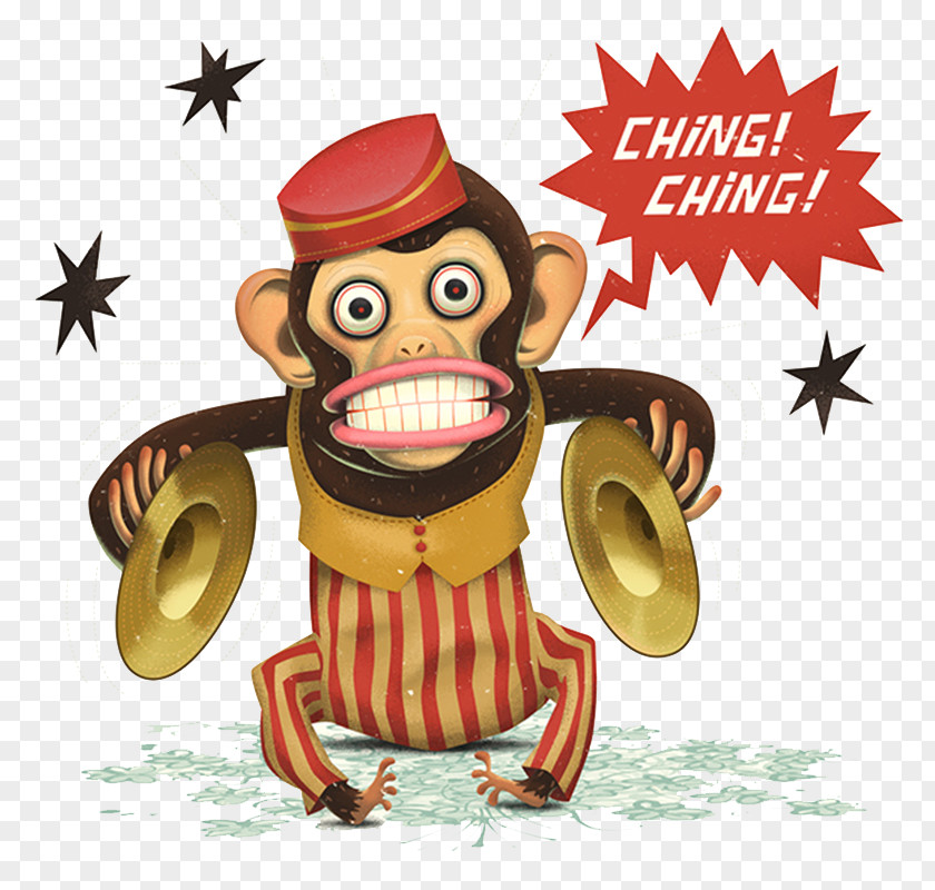 Monkey Face Cymbal-banging Toy Gorilla Dance PNG