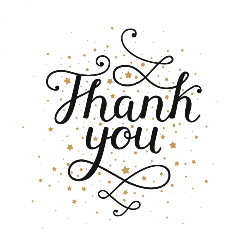 Thank You Greeting & Note Cards Calligraphy Clip Art PNG