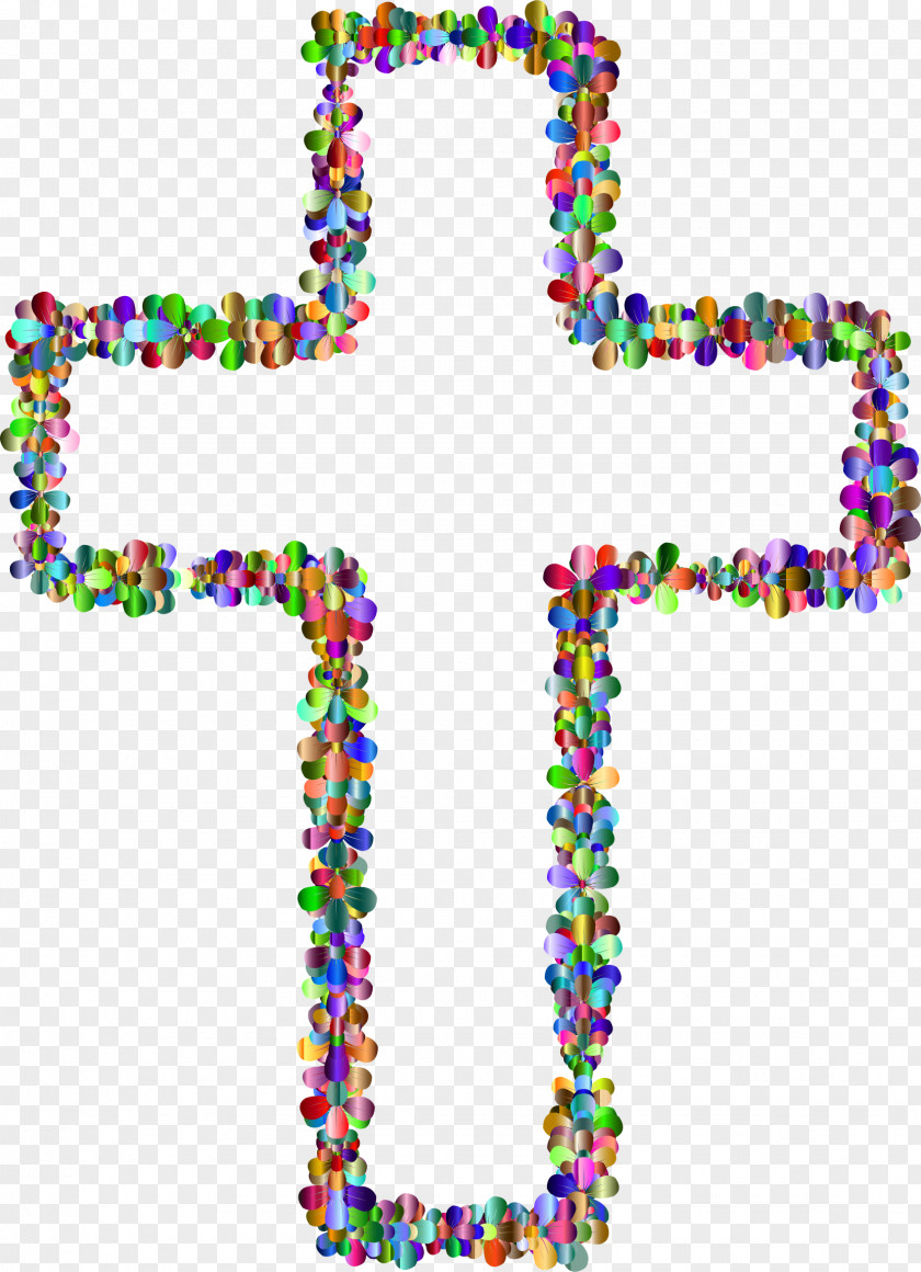 3 Christian Cross Flower Clip Art PNG